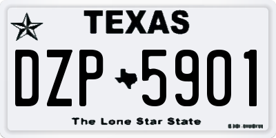 TX license plate DZP5901