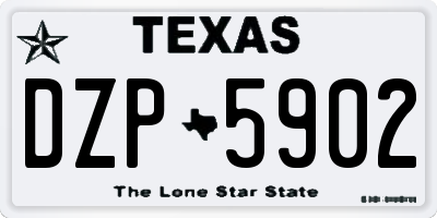 TX license plate DZP5902