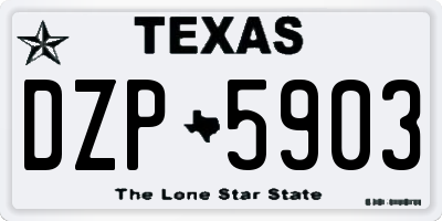 TX license plate DZP5903