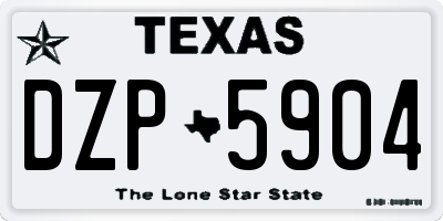 TX license plate DZP5904