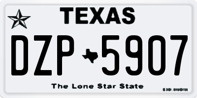 TX license plate DZP5907
