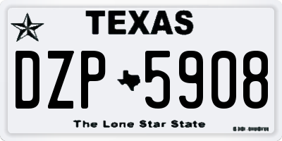 TX license plate DZP5908