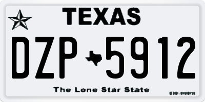 TX license plate DZP5912