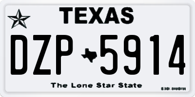 TX license plate DZP5914