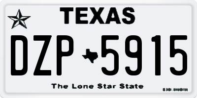 TX license plate DZP5915