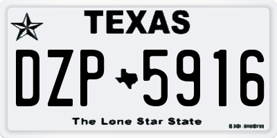 TX license plate DZP5916