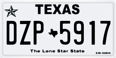 TX license plate DZP5917