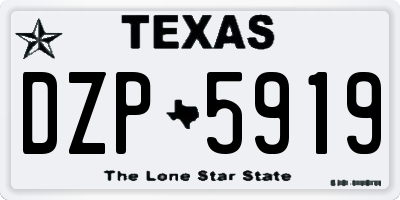TX license plate DZP5919