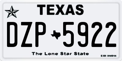 TX license plate DZP5922