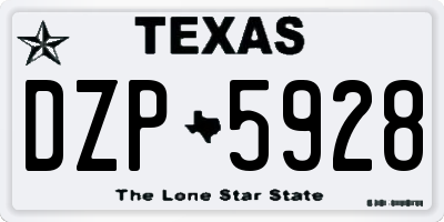 TX license plate DZP5928