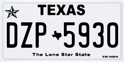 TX license plate DZP5930