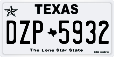 TX license plate DZP5932