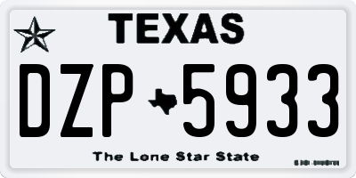TX license plate DZP5933