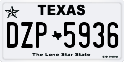 TX license plate DZP5936