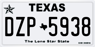 TX license plate DZP5938