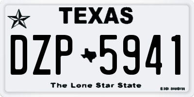 TX license plate DZP5941