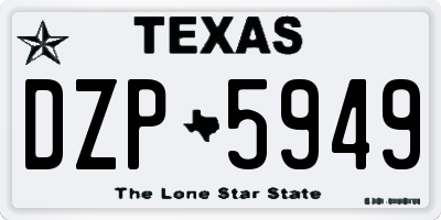 TX license plate DZP5949