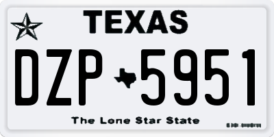 TX license plate DZP5951