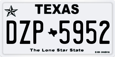 TX license plate DZP5952