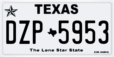 TX license plate DZP5953