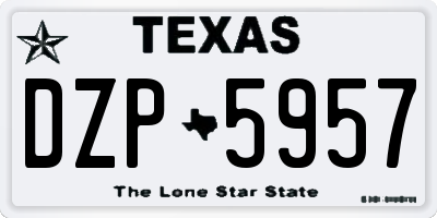 TX license plate DZP5957