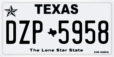 TX license plate DZP5958