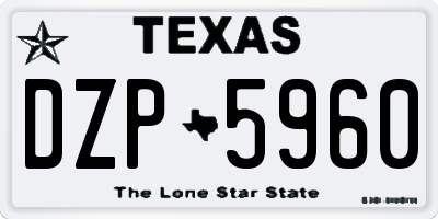TX license plate DZP5960