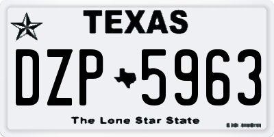 TX license plate DZP5963
