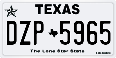 TX license plate DZP5965