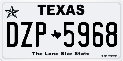 TX license plate DZP5968