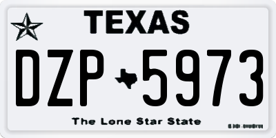 TX license plate DZP5973