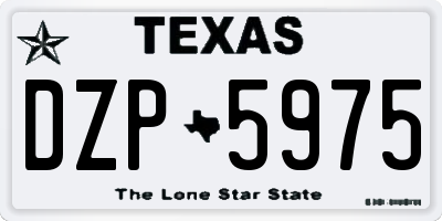 TX license plate DZP5975