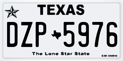 TX license plate DZP5976