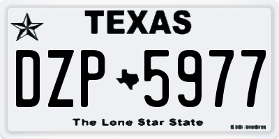 TX license plate DZP5977