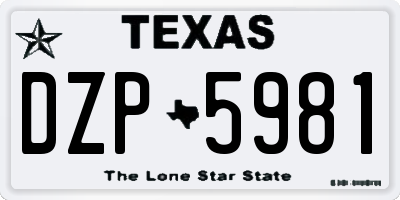 TX license plate DZP5981