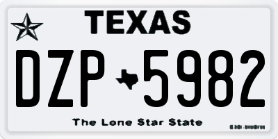 TX license plate DZP5982