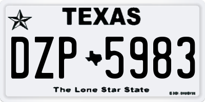 TX license plate DZP5983