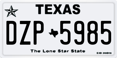TX license plate DZP5985