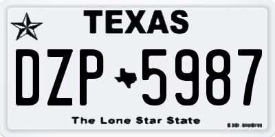 TX license plate DZP5987