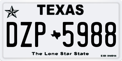 TX license plate DZP5988
