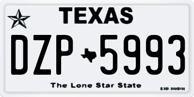 TX license plate DZP5993