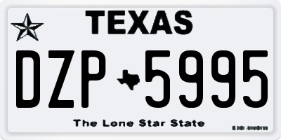 TX license plate DZP5995