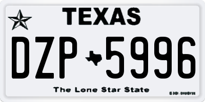 TX license plate DZP5996