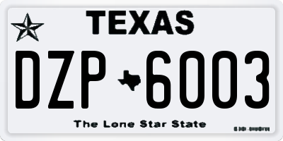 TX license plate DZP6003