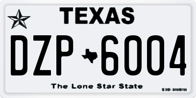 TX license plate DZP6004