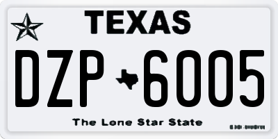 TX license plate DZP6005