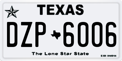 TX license plate DZP6006