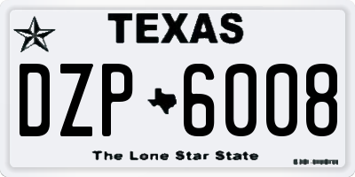 TX license plate DZP6008