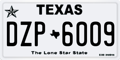 TX license plate DZP6009