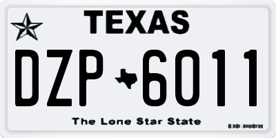 TX license plate DZP6011